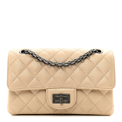 Chanel Metallic Sheepskin Quilted 2.55 Reissue Mini Flap Beige 1 of 10