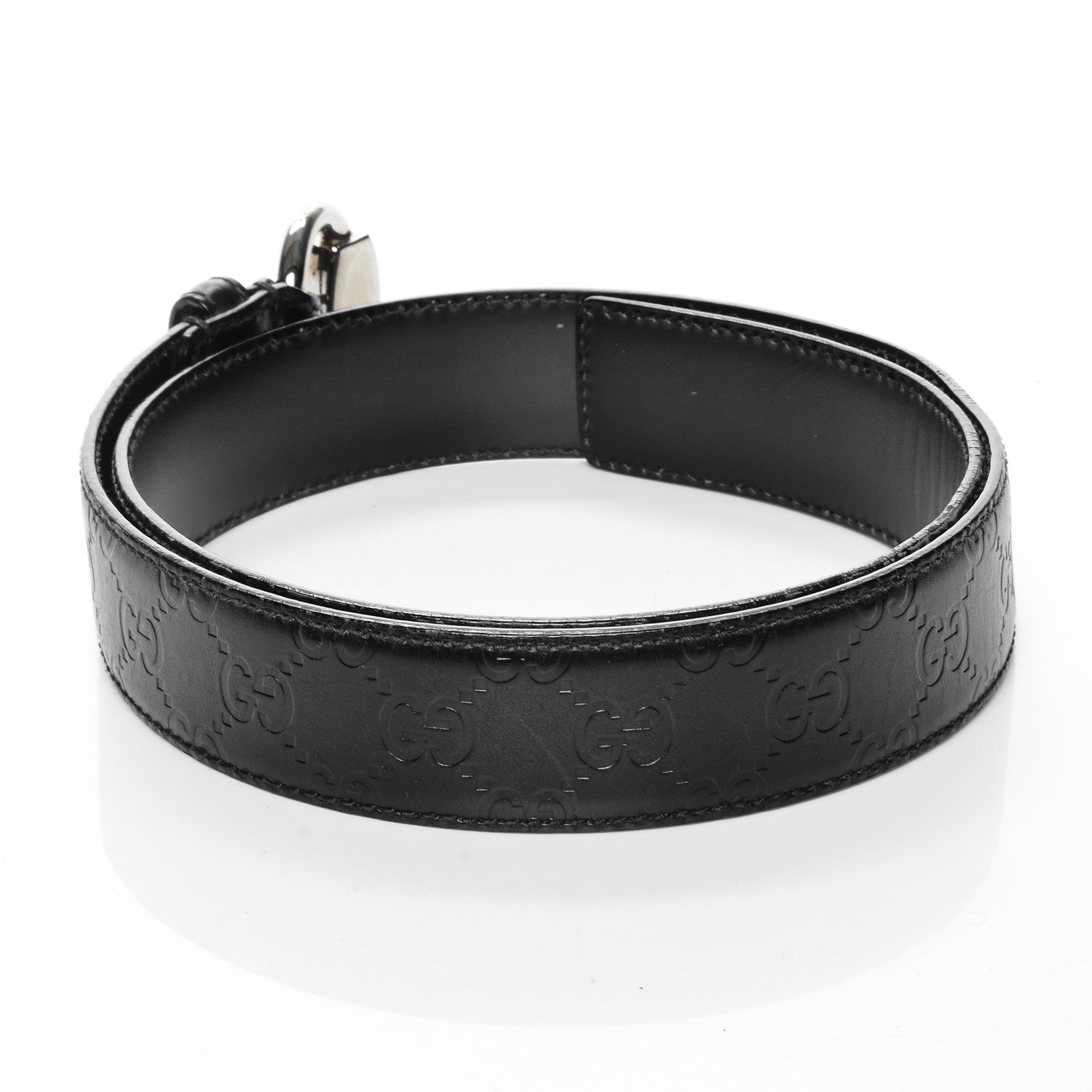 Gucci Guccissima Horsebit Buckle Belt 85 34 Black 3 of 6