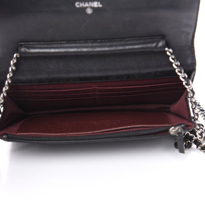 Chanel Lambskin Quilted Wallet On Chain WOC Black 5 of 19