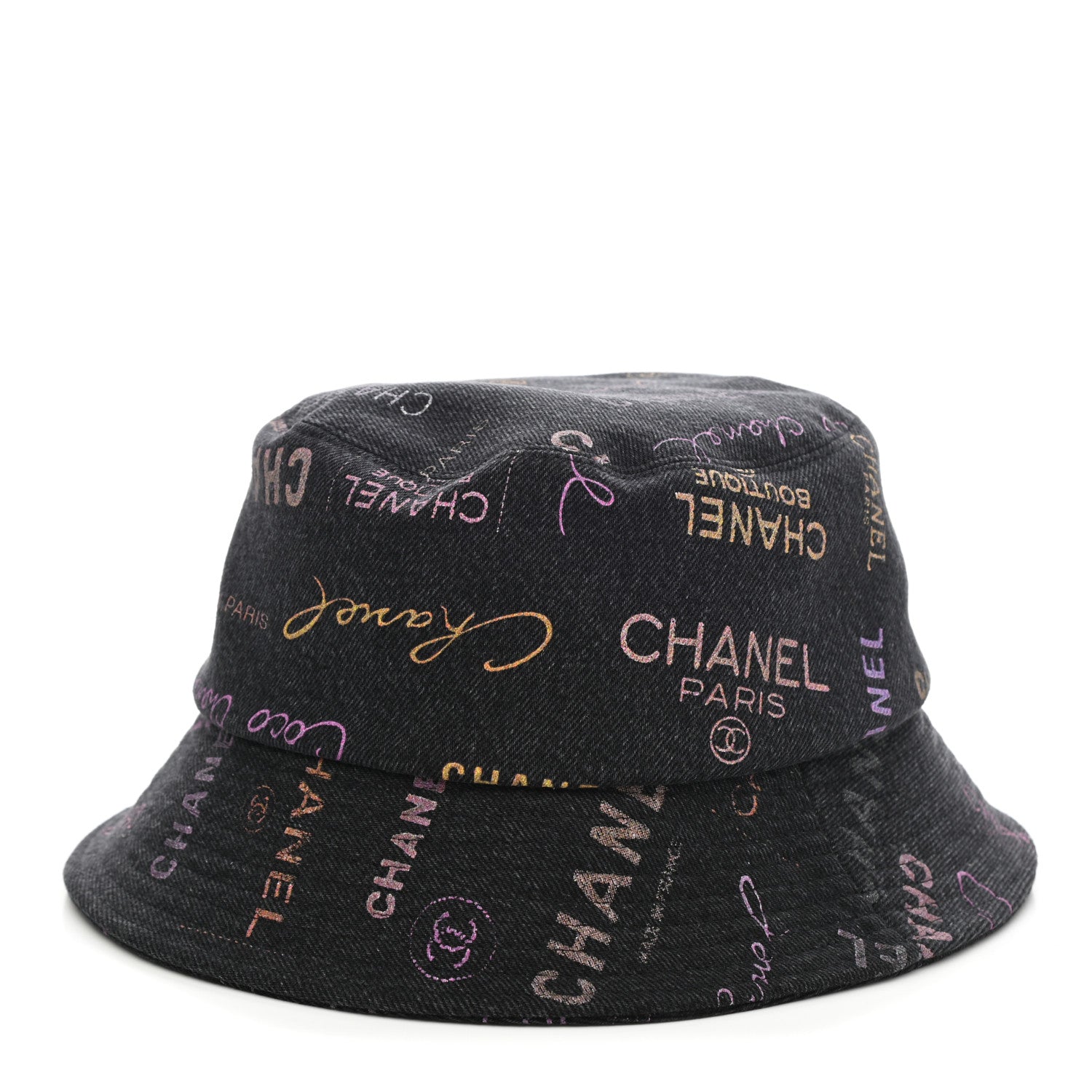 Chanel Denim Mood Cloche Bucket Hat S Black 1 of 8