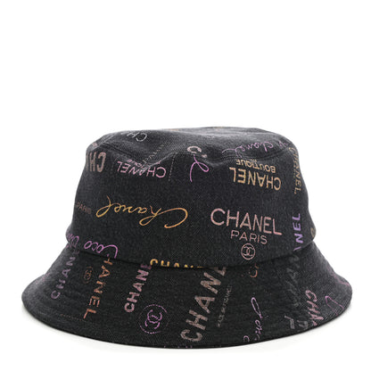 Chanel Denim Mood Cloche Bucket Hat S Black 1 of 8