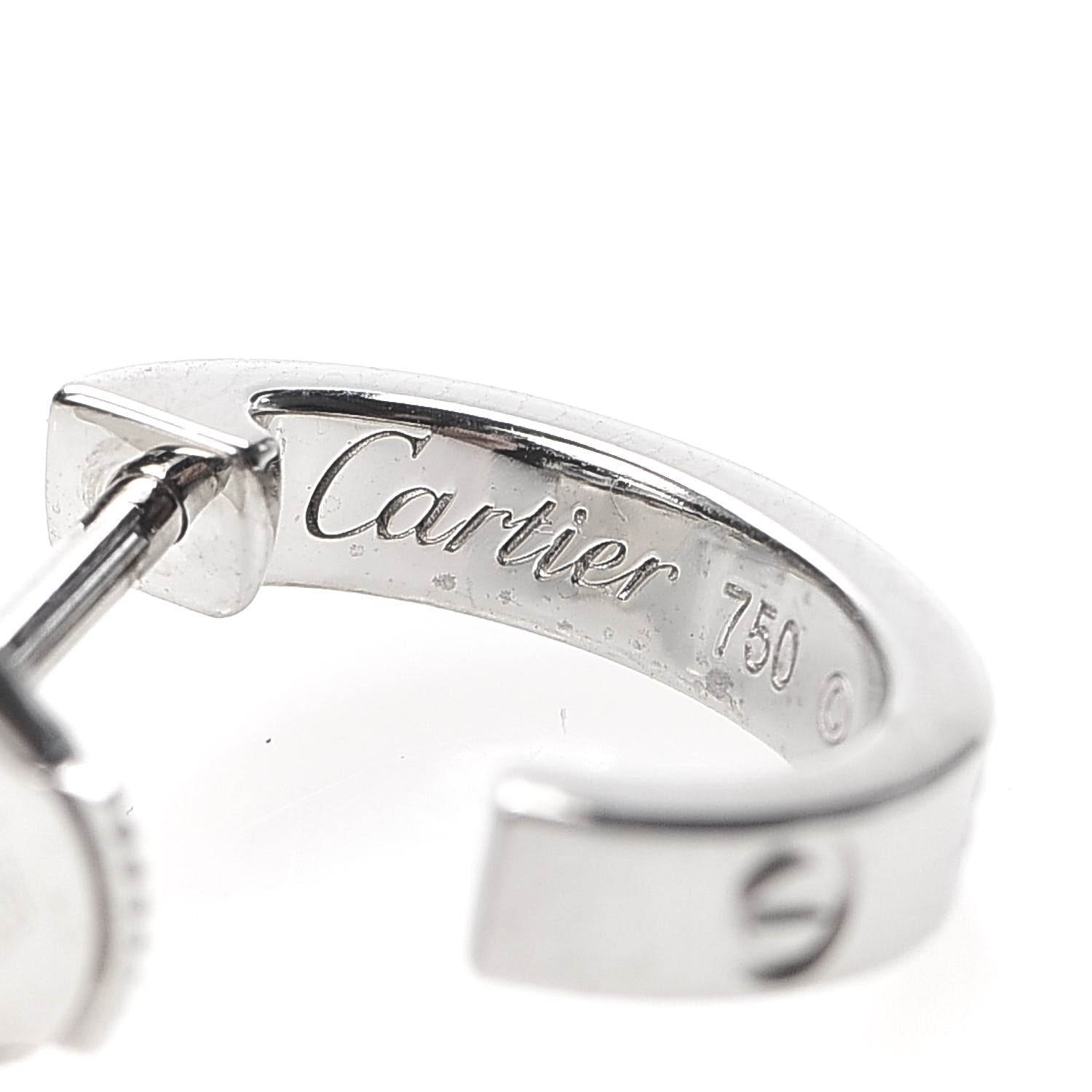 Cartier 18K White Gold Small LOVE Hoop Earrings 4 of 5
