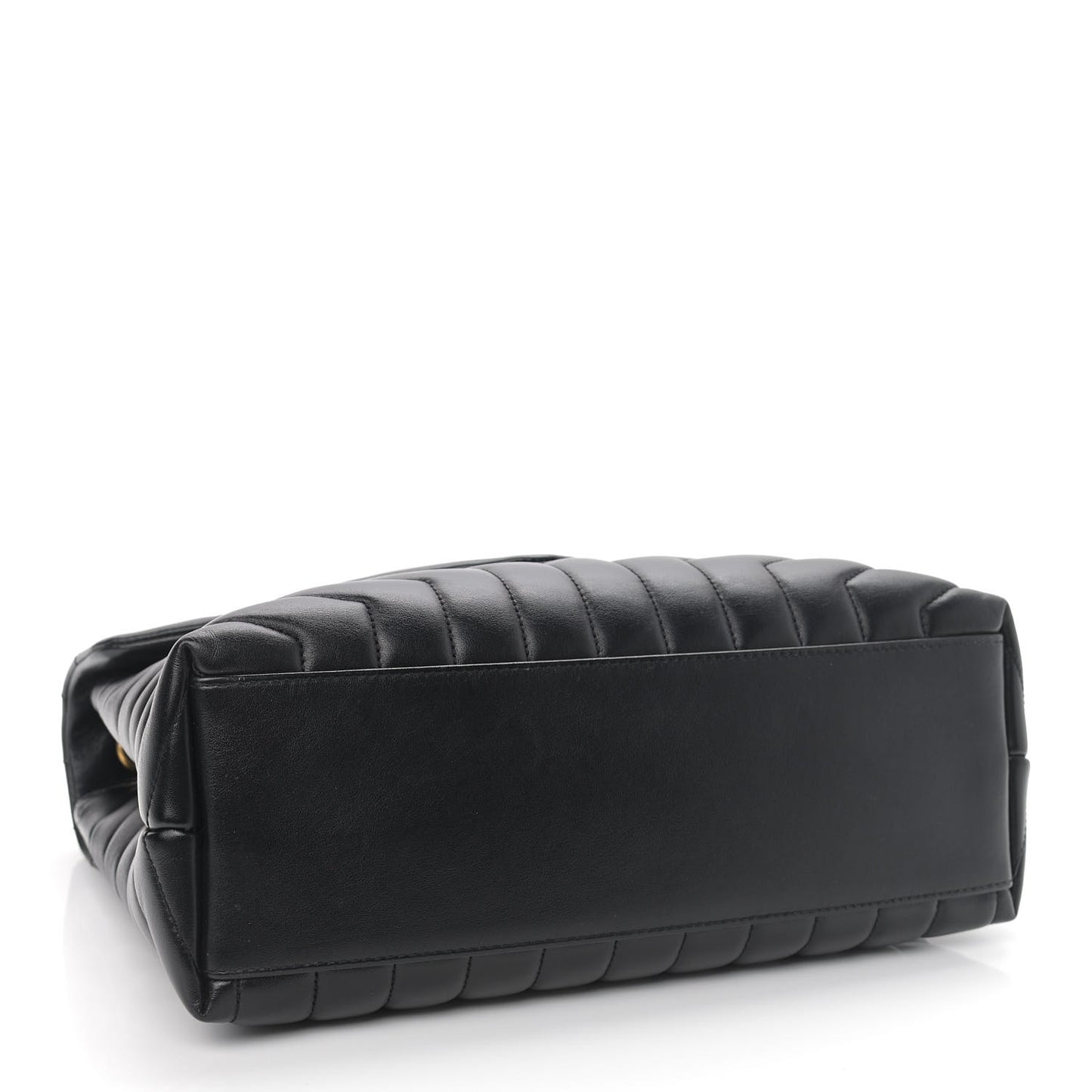 Calfskin Y Quilted Monogram Medium Loulou Chain Satchel Black