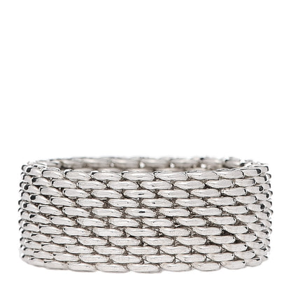 Tiffany Sterling Silver Somerset Mesh Ring 58 8.5 1 of 4