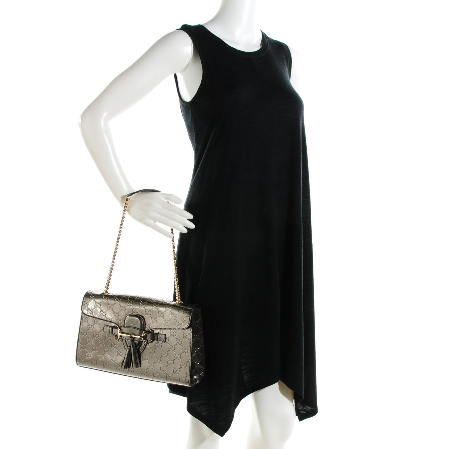 Shine Guccissima Medium Emily Chain Shoulder Bag Sasso