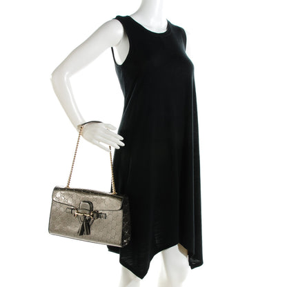 Gucci Shine Guccissima Medium Emily Chain Shoulder Bag Sasso 2 of 7