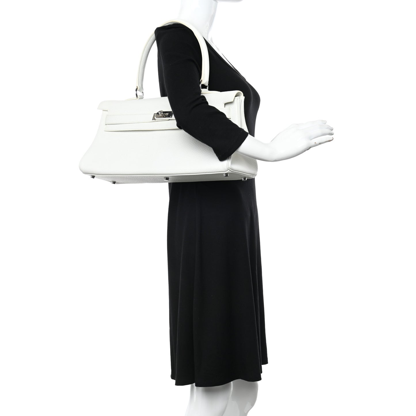 Taurillon Clemence Shoulder Kelly 40 White