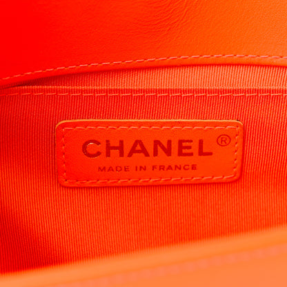 Chanel Patent Quilted Medium Boy Flap Orange 5 of 10