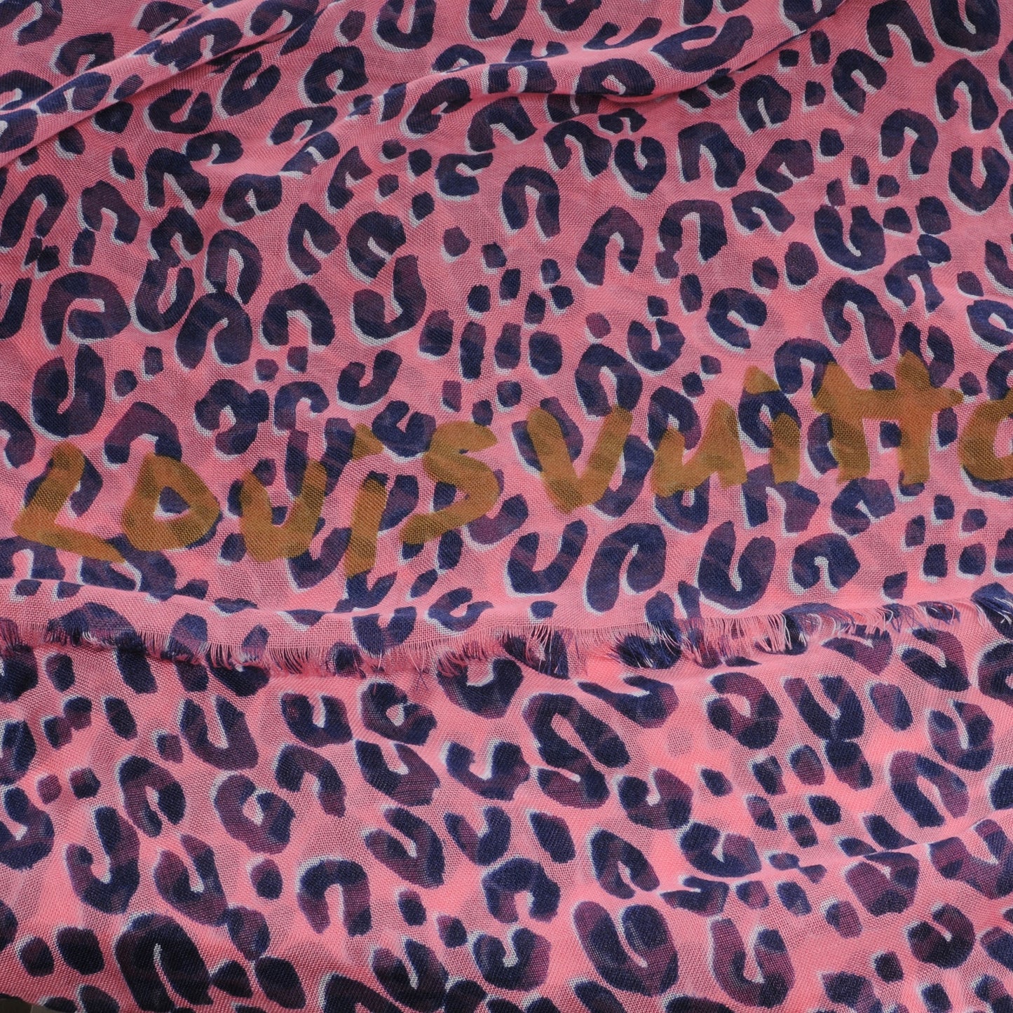 Cashmere Silk Leopard Stole Corail