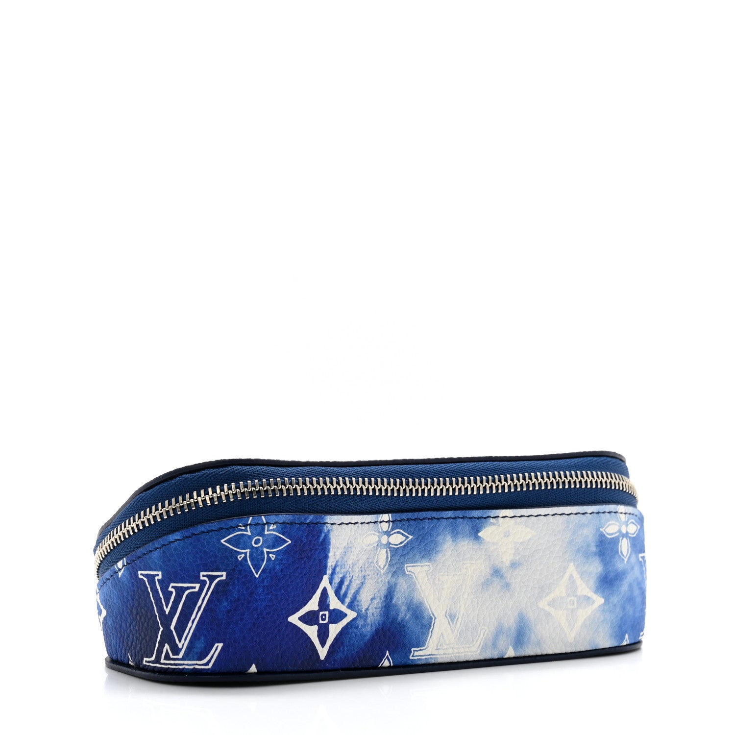 Louis Vuitton Cowhide Monogram Bandana Sunglasses Case GM Blue White 3 of 7