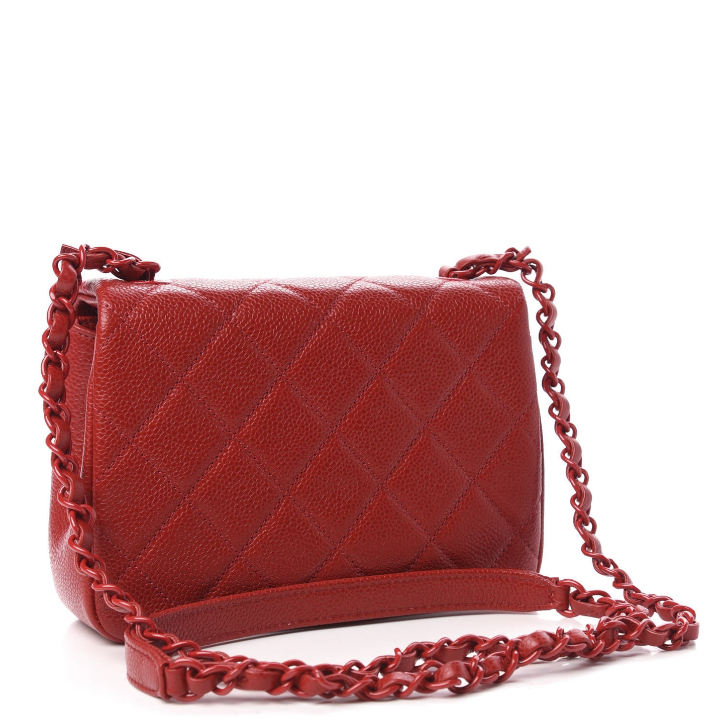 Caviar Quilted Mini Incognito Square Flap Red
