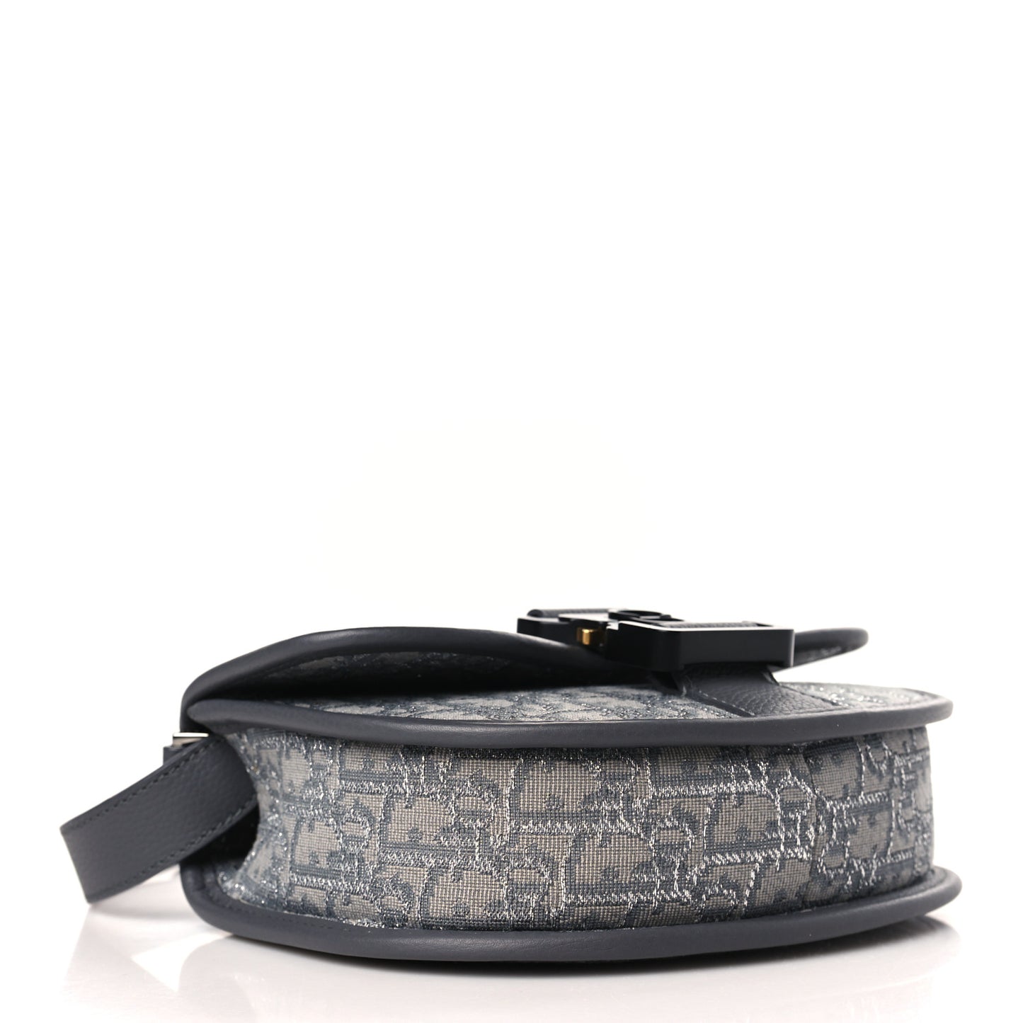 Oblique Grained Calfskin Mini Gallop Bag With Strap Grey