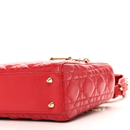 Christian Dior Lambskin Cannage Small Lucky Badges My Lady Dior Red 10 of 10