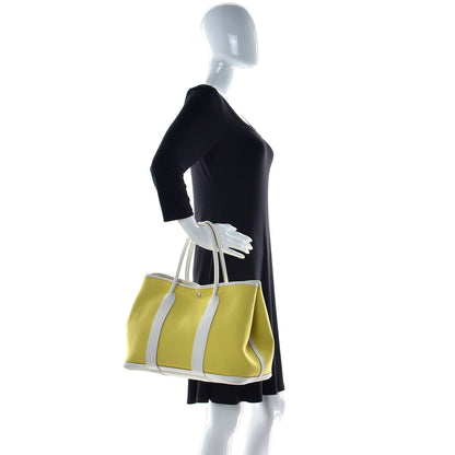 Hermes Toile Officier Negonda Garden Party 36 MM Lime White 3 of 11