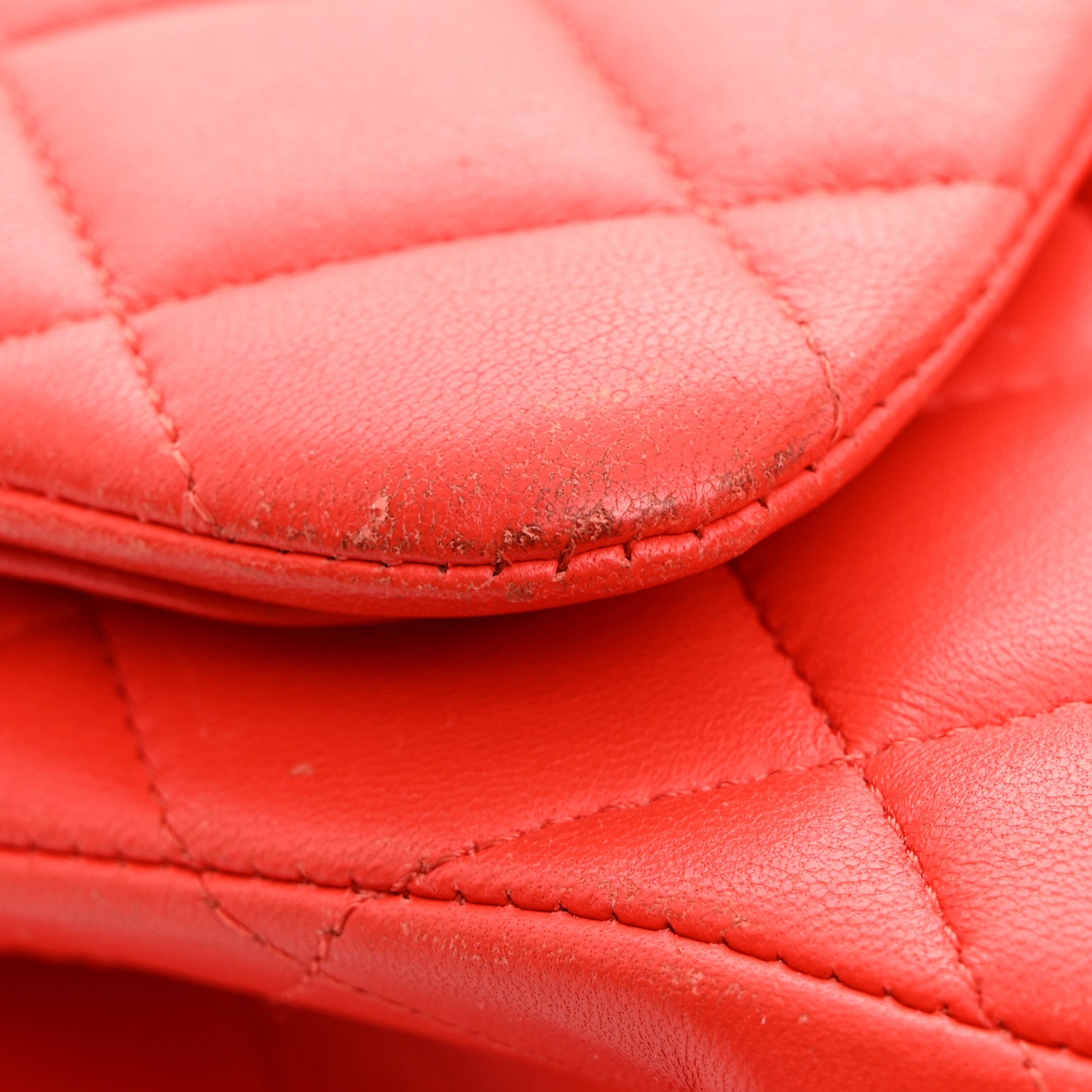 Chanel Lambskin Quilted Jumbo Double Flap Red 14 of 18