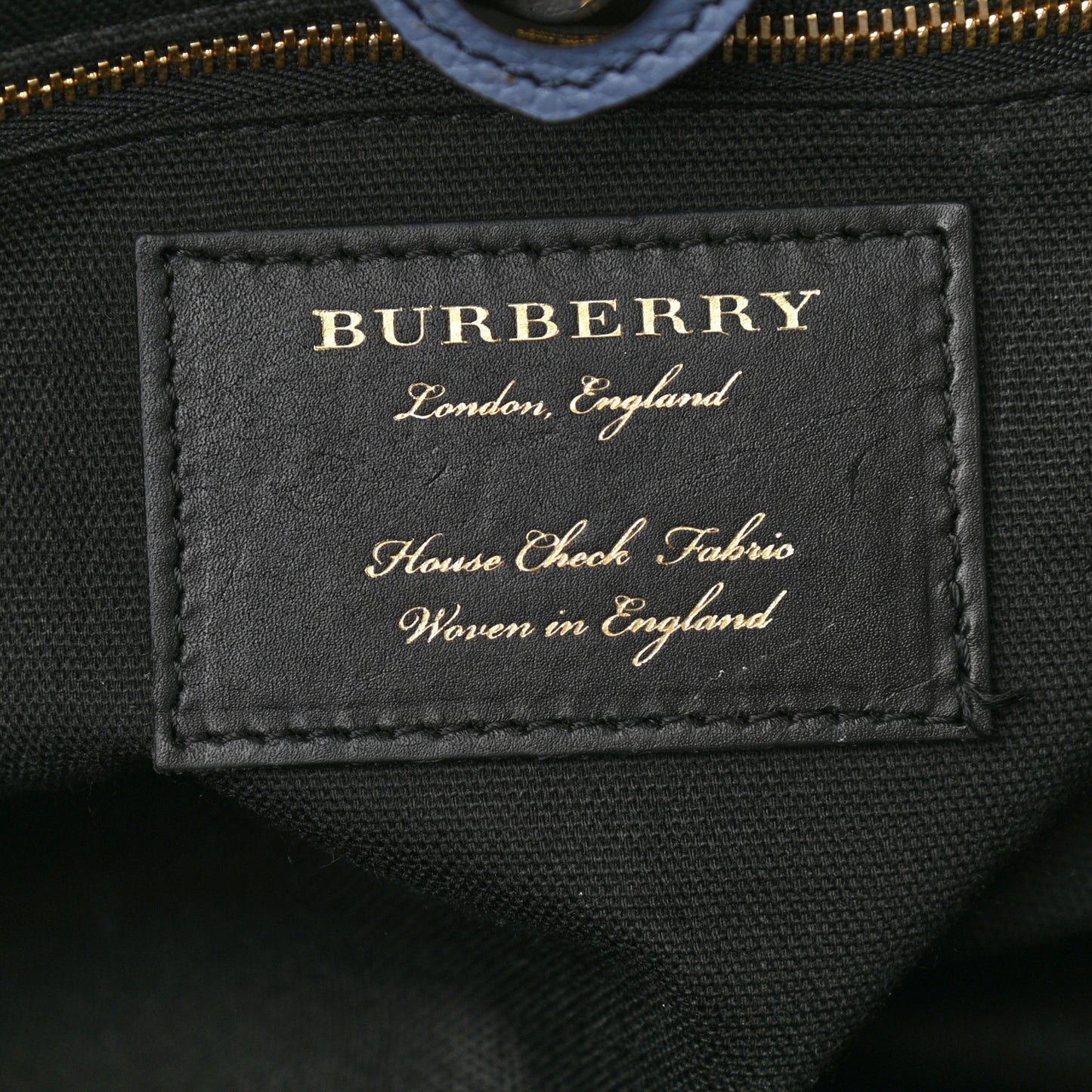 Derby Calfskin House Check Medium Banner Tote Slate Blue