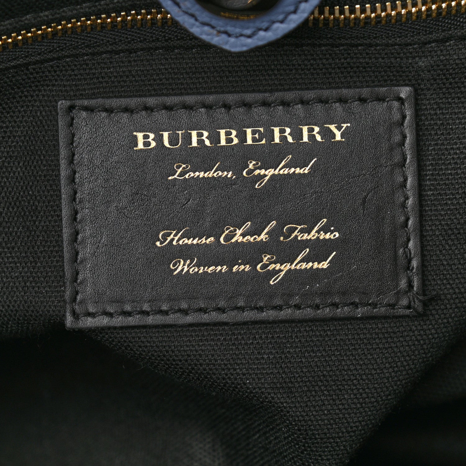 Burberry Derby Calfskin House Check Medium Banner Tote Slate Blue 6 of 11