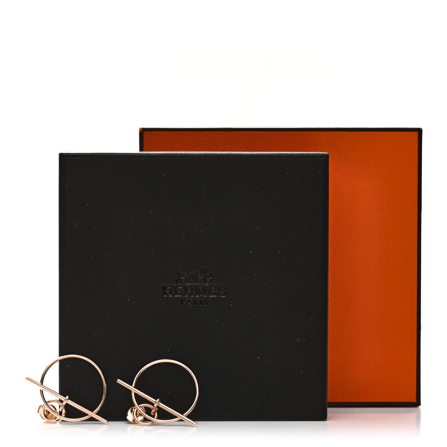 Hermes 18K Rose Gold PM Loop Earrings 5 of 5