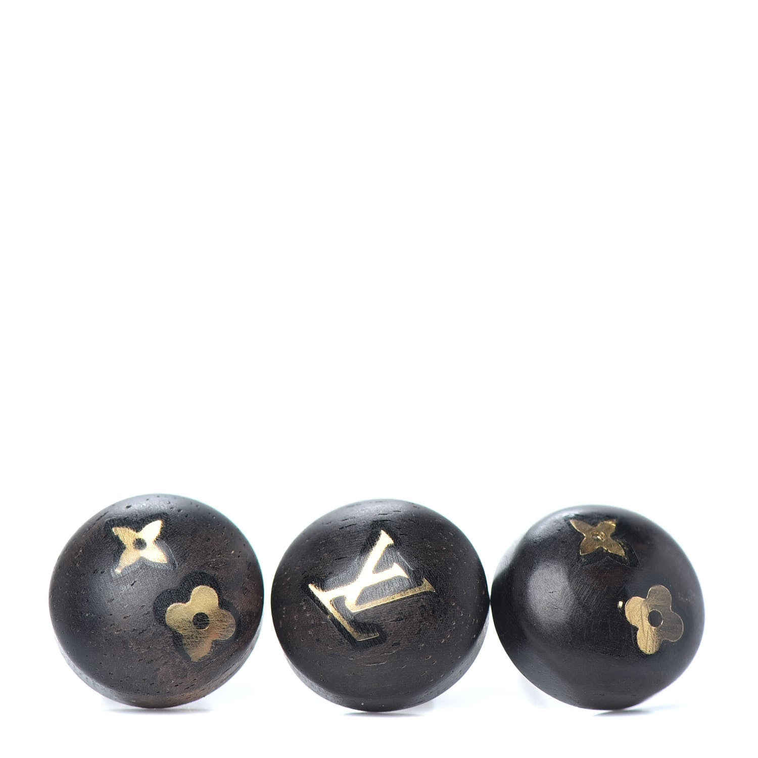 Louis Vuitton Tiger Wood Brass Silvania Stud Earrings 1 of 4