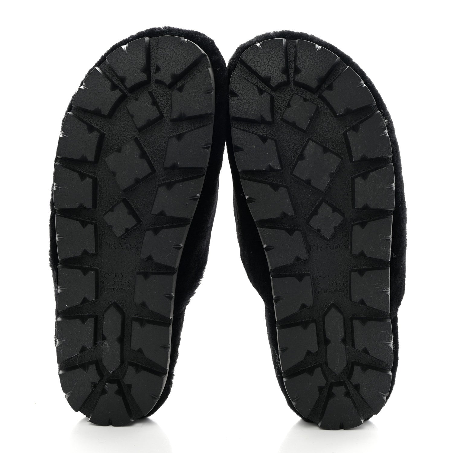 Prada Montone Metal Triangle Logo 20mm Slippers 9 Black 5 of 9