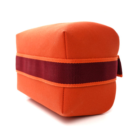 Hermes Canvas Small Bride-A-Brac Pouch Orange Burgundy 8 of 8