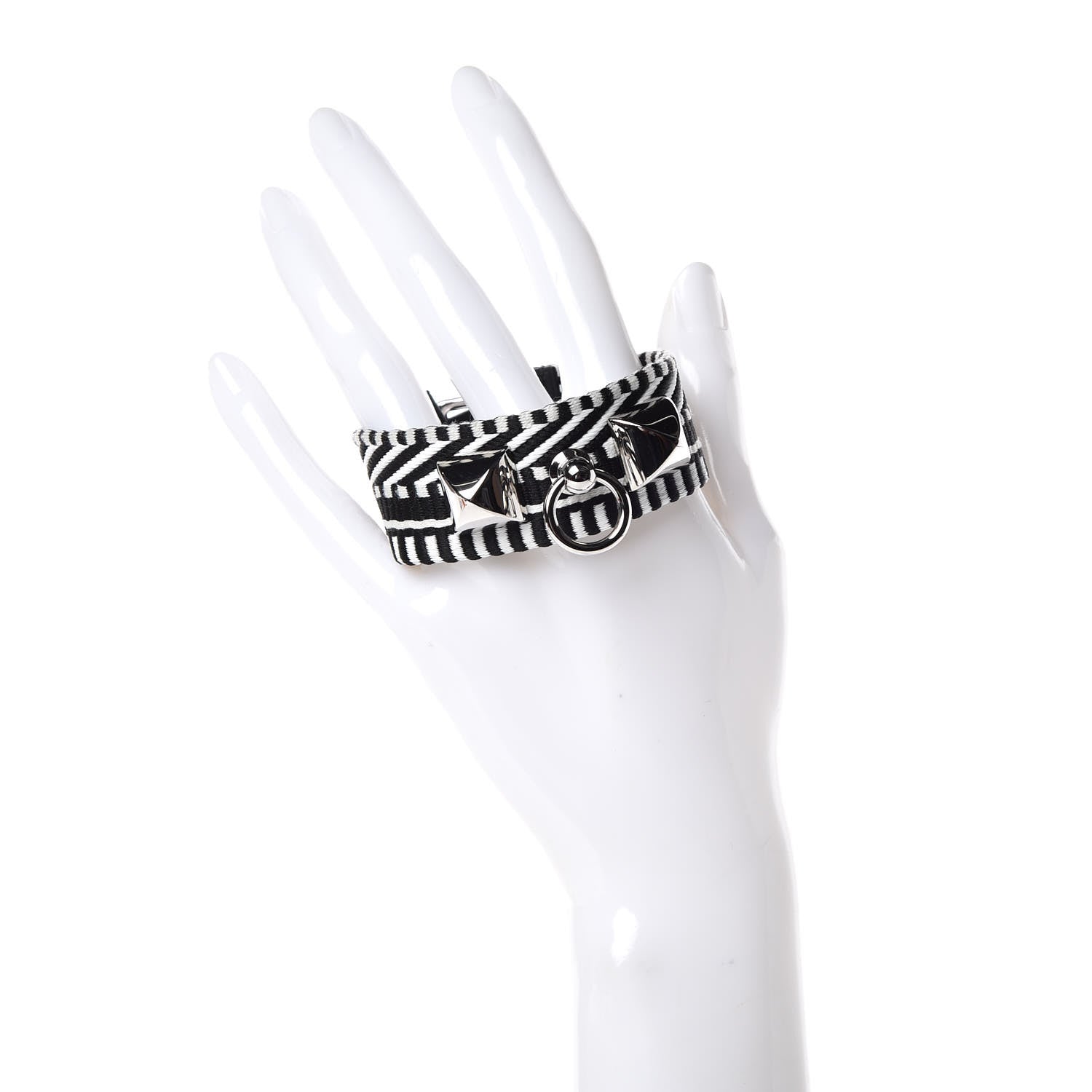 Hermes Toile Sombrero Rivale Cavale Bracelet T3 Black 3 of 6