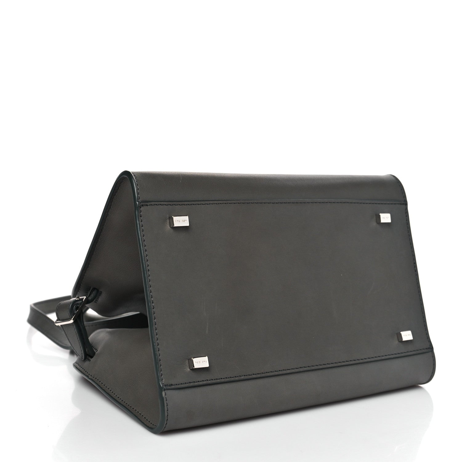 The Row Polished Saddle Calfskin Soft Margaux 10 Bag Koala Grey 4 of 9