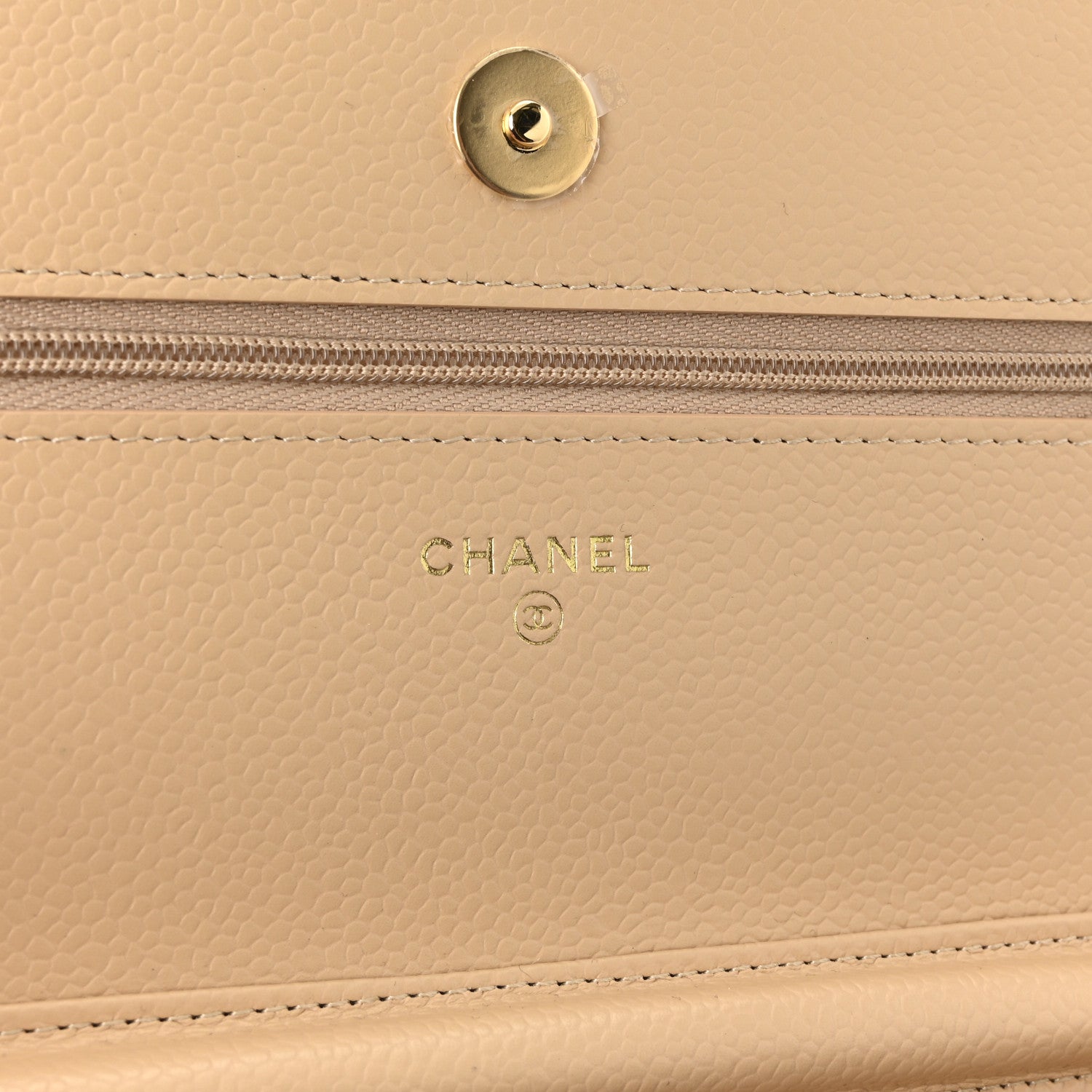 Chanel Caviar Quilted Wallet on Chain WOC Beige 6 of 11