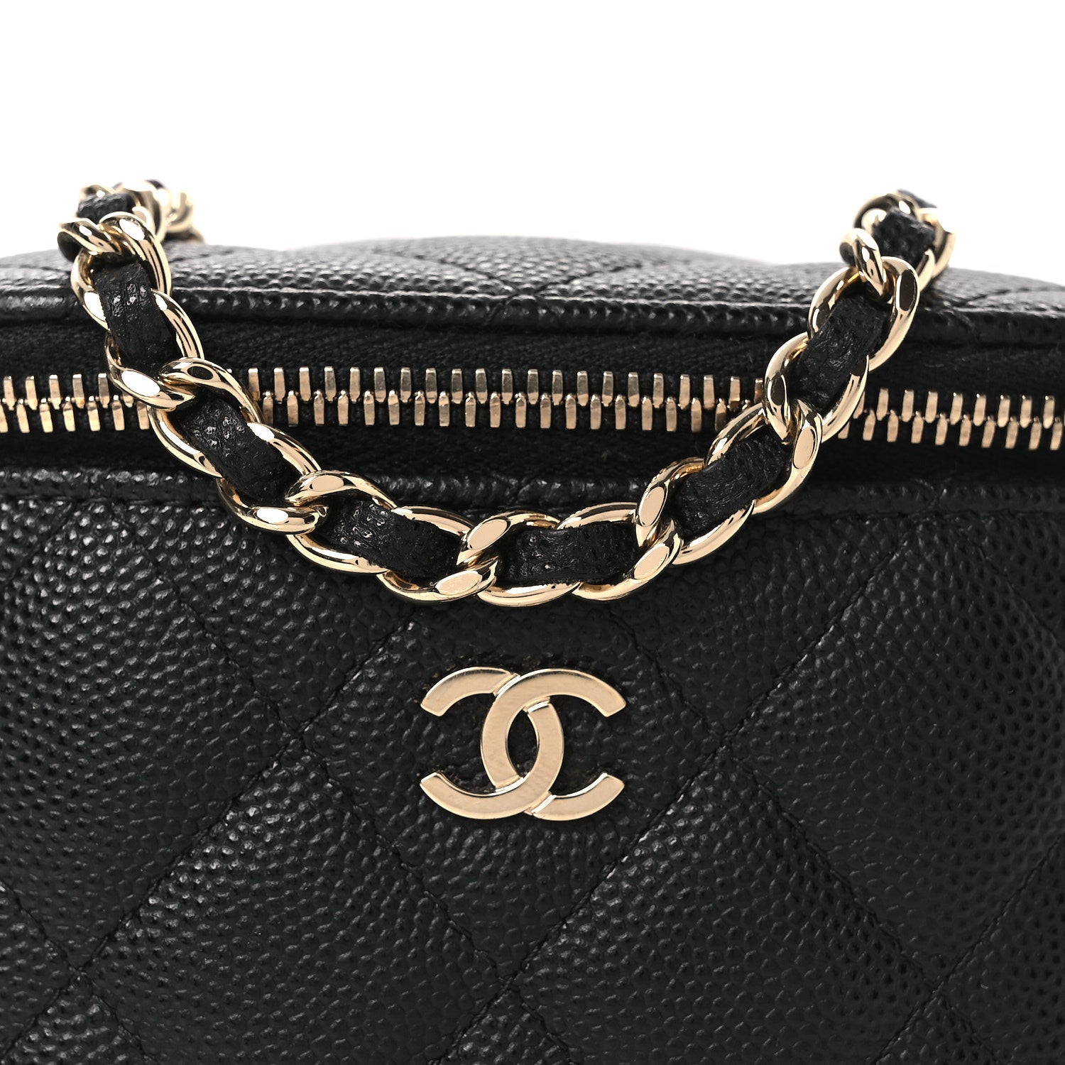Chanel Caviar Quilted Tiny CC Mini Vanity Case With Chain Black 8 of 10