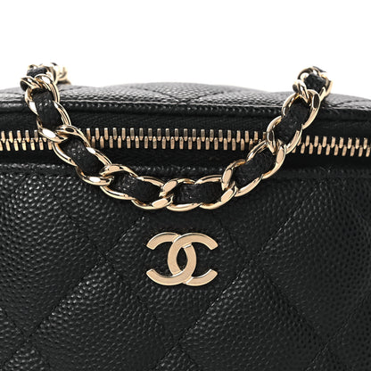 Chanel Caviar Quilted Tiny CC Mini Vanity Case With Chain Black 8 of 10