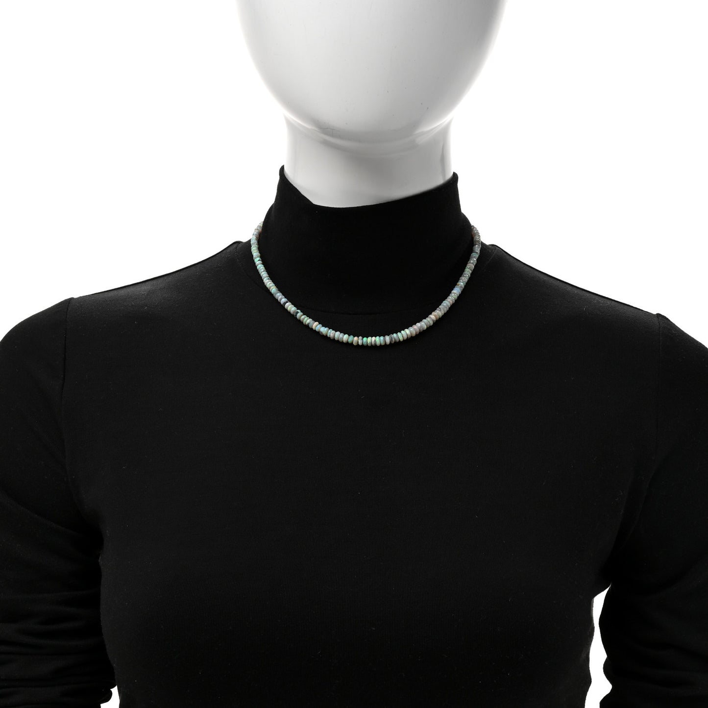 18K Yellow Gold Opal Candy Beaded Necklace