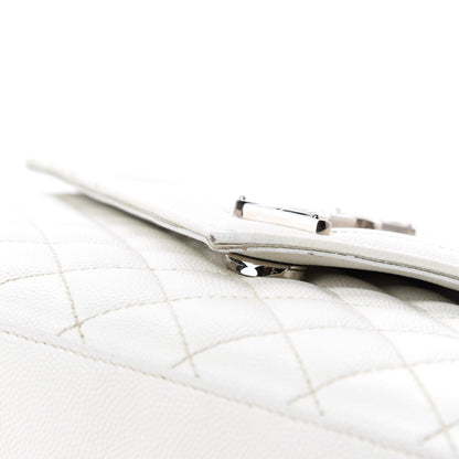 Saint Laurent Grain De Poudre Textured Mixed Matelasse Medium Triquilt Monogram Satchel Blanc Vintage 9 of 15