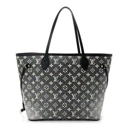 Louis Vuitton Denim Monogram Jacquard Neverfull MM Grey 1 of 10