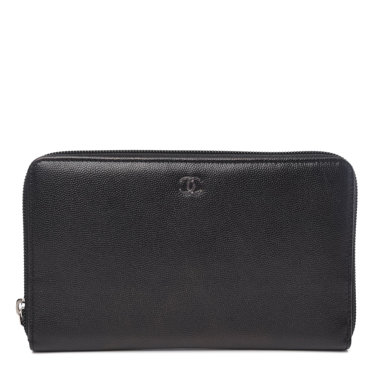 Chanel Caviar Large Sevruga Zip Around Organizer Wallet Black 1 of 9