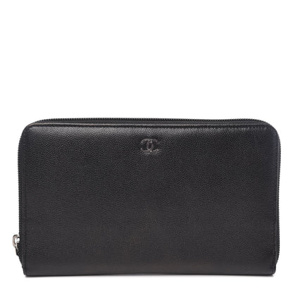 Chanel Caviar Large Sevruga Zip Around Organizer Wallet Black 1 of 9