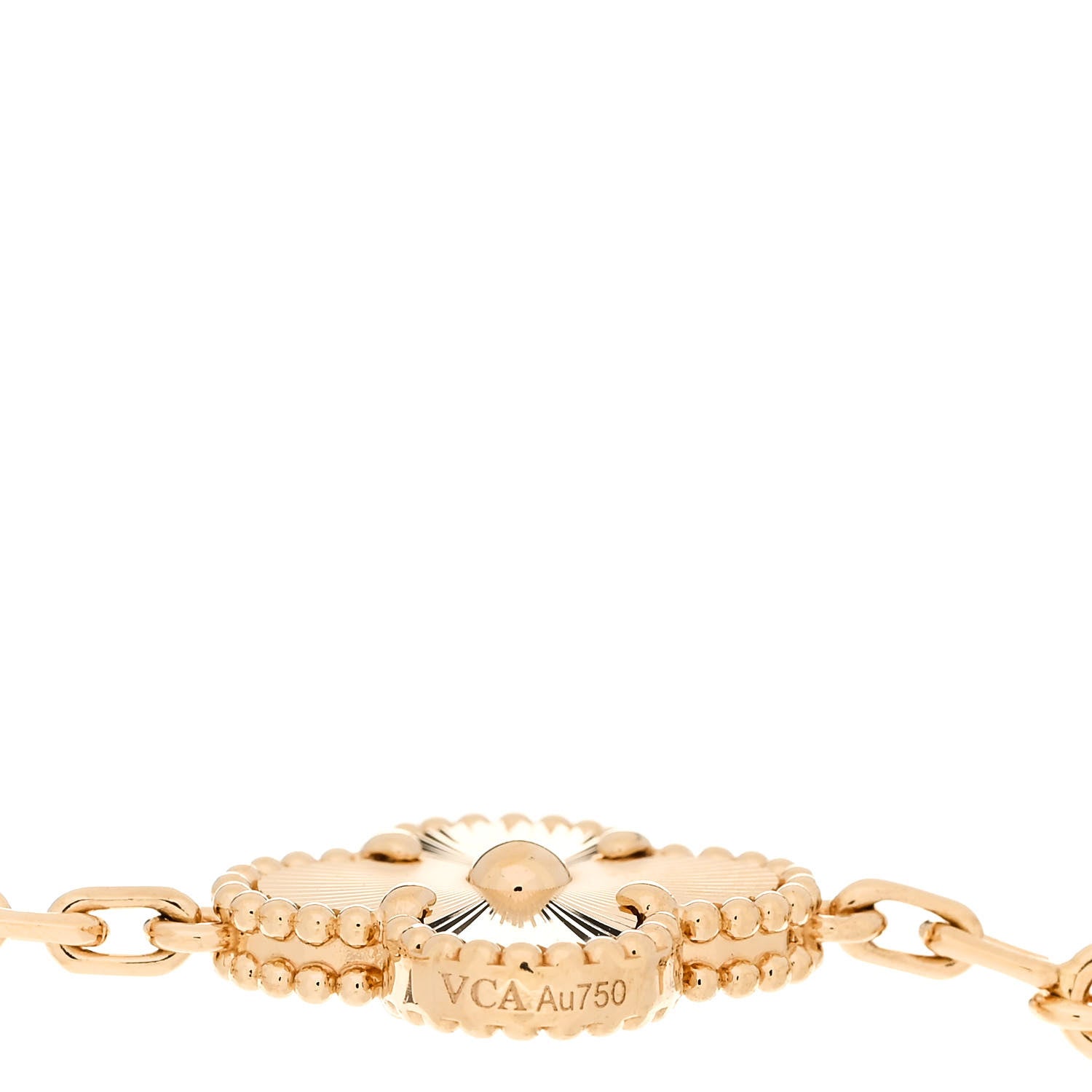 Van Cleef & Arpels 18K Yellow Gold 5 Motifs Guilloche Vintage Alhambra Bracelet 3 of 5
