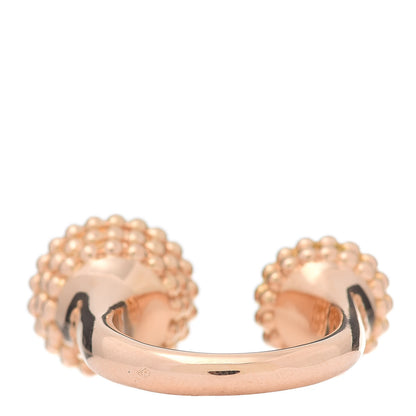 Van Cleef & Arpels 18K Yellow Gold Diamond Carnelian Perlée Couleurs Between The Finger Ring 52 6 3 of 5