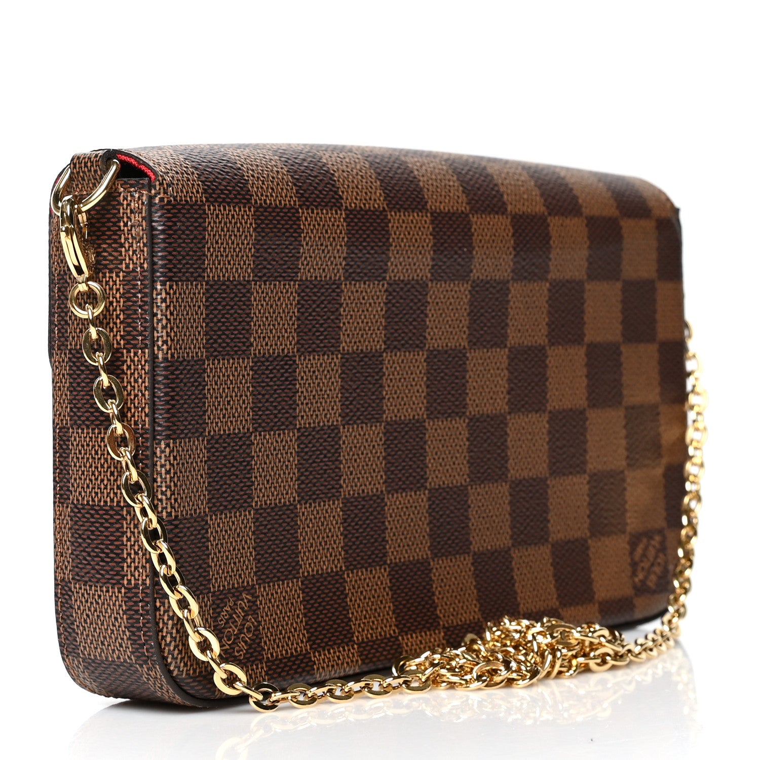 Louis Vuitton Damier Ebene Pochette Felicie Chain Wallet 4 of 13
