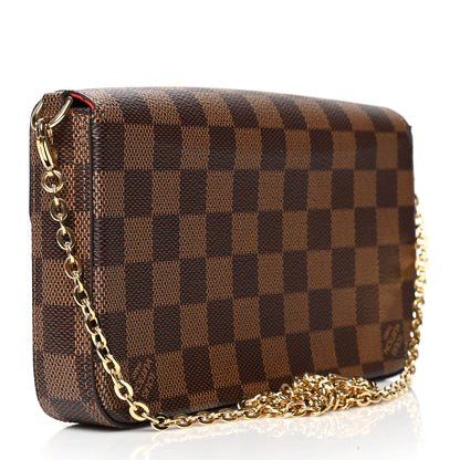 Louis Vuitton Damier Ebene Pochette Felicie Chain Wallet 4 of 13