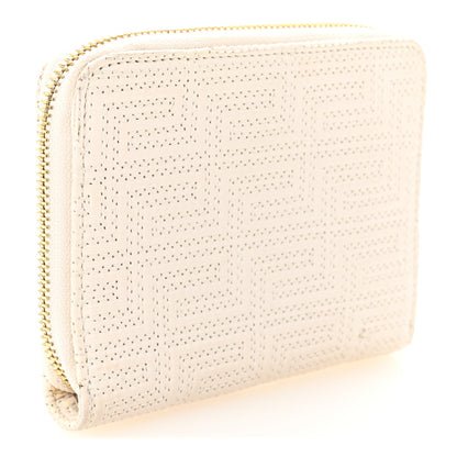 Versace Calfskin Icon Quilted Compact Zip Around Wallet White 3 of 7