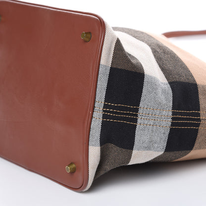 Burberry Canvas Mega Check Medium Susanna Hobo Brown 9 of 11
