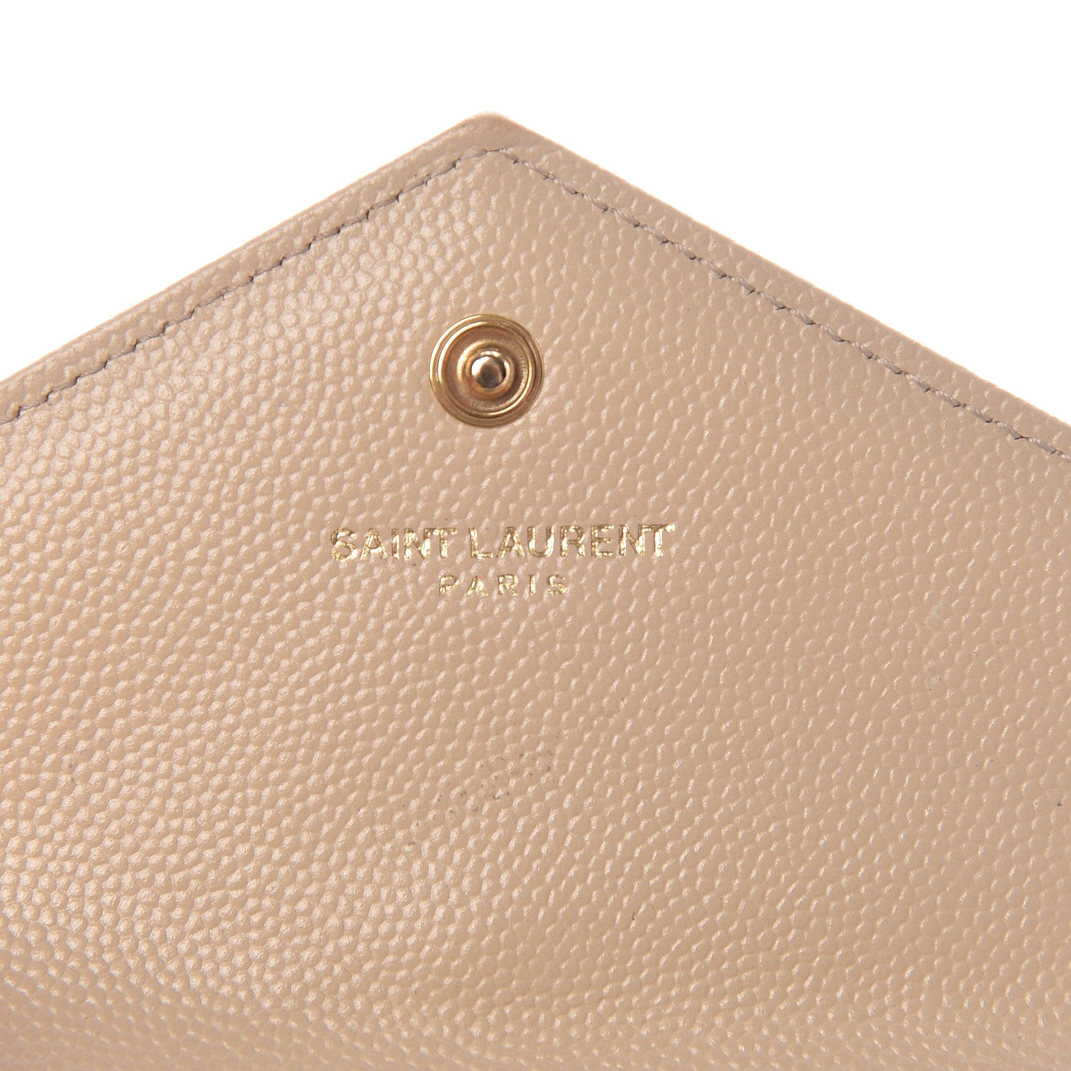 Saint Laurent Grain De Poudre Matelasse Chevron Small Monogram Envelope Wallet Nude Powder 6 of 13