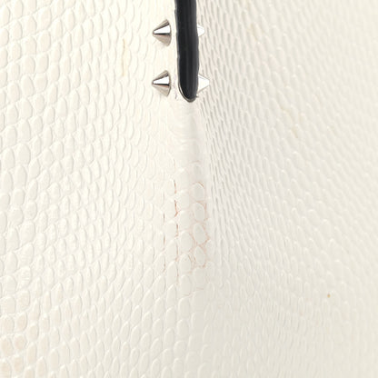 Christian Louboutin Calfskin Lizard Embossed Spikes East West Cabata Tote White 8 of 8