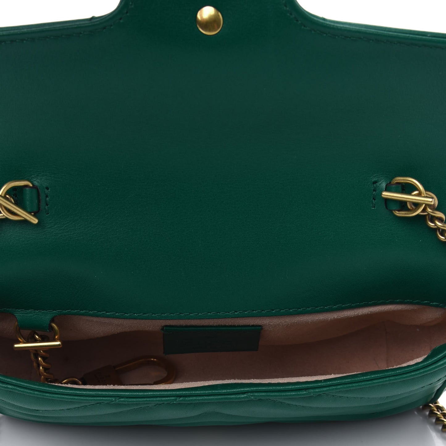 Calfskin Matelasse Super Mini GG Marmont Shoulder Bag Emerald Green