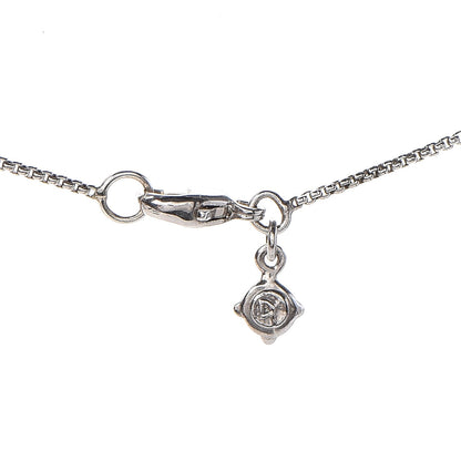 David Yurman Sterling Silver Diamond Crossover Circle Pendant Necklace 6 of 6