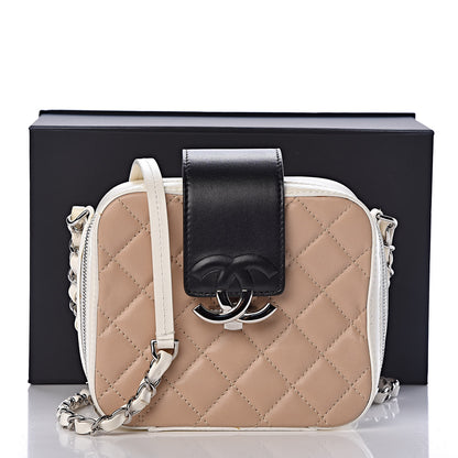 Chanel Lambskin Quilted Mini CC Box Camera Bag Beige White Black 13 of 13