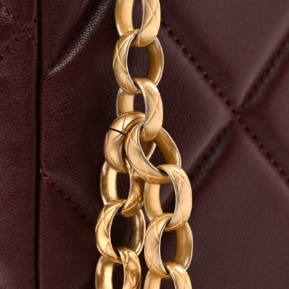 Chanel Lambskin Quilted Mini Logo Square Flap Burgundy 13 of 14