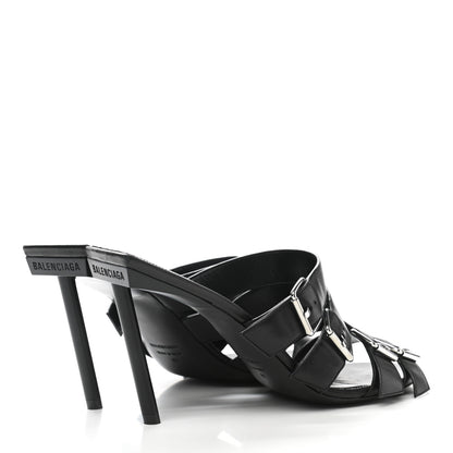 Balenciaga Shiny Sheepskin Bluckle K 80mm Sandals 41 Black 4 of 10