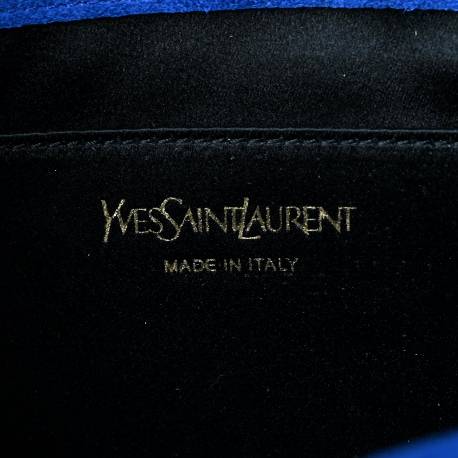 Saint Laurent Patent Calfskin Monogram Large Belle De Jour Clutch Royal Blue 6 of 8