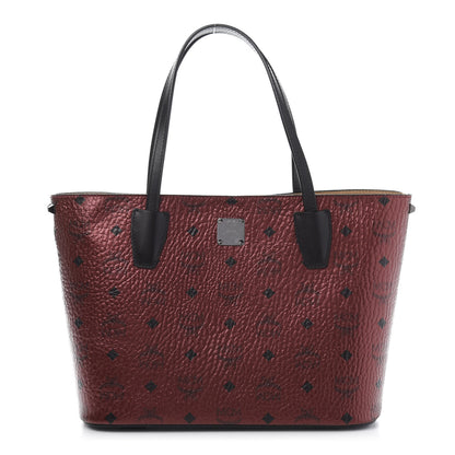 MCM Metallic Visetos Shopper Tote Scooter Red 1 of 8